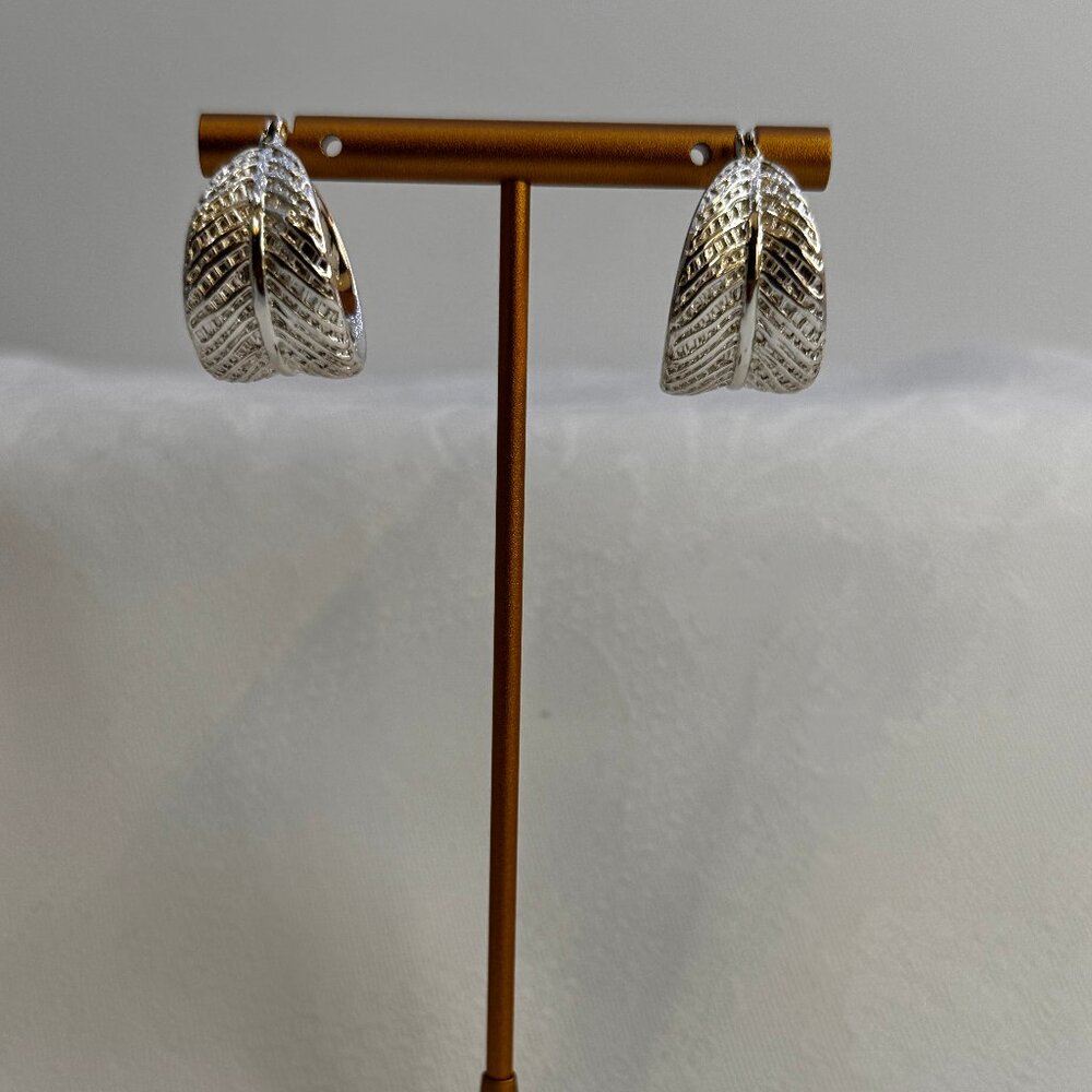 Silver Leaf Hoops
